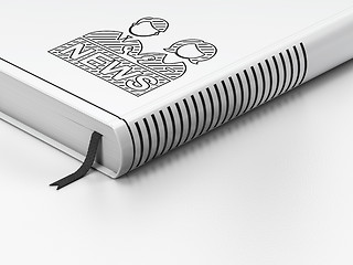 Image showing News concept: closed book, Anchorman on white background