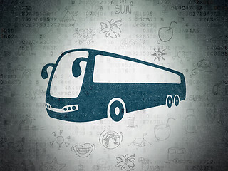 Image showing Travel concept: Bus on Digital Paper background