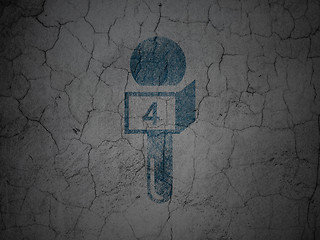 Image showing News concept: Microphone on grunge wall background