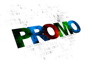 Image showing Advertising concept: Promo on Digital background