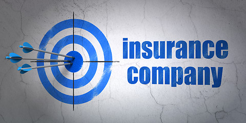 Image showing Insurance concept: target and Insurance Company on wall background