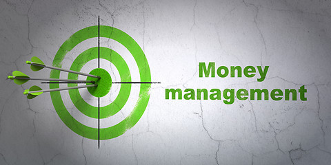 Image showing Banking concept: target and Money Management on wall background