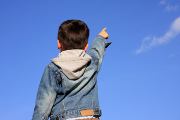 Image showing Young Boy Pointing 1