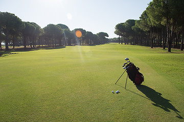 Image showing golf bag on course