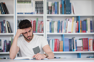 Image showing student study  in school library