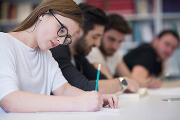 Image showing group of students study together in classroom