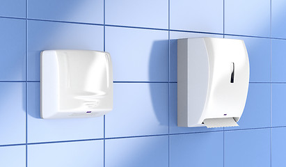 Image showing Paper towel dispenser and hand dryer