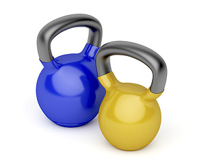 Image showing Two kettlebells