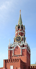 Image showing Kremlin. Tower. Clock. Red star.