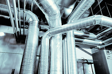 Image showing Ventilation pipes of an air condition