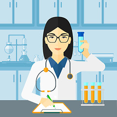 Image showing Laboratory assistant working.