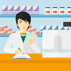 Image showing Pharmacist taking notes.