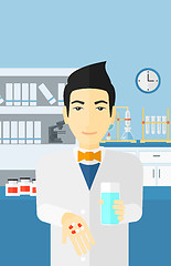 Image showing Pharmacist giving pills.