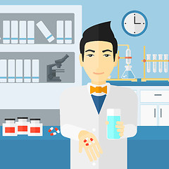 Image showing Pharmacist giving pills.