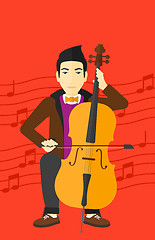 Image showing Man playing cello.