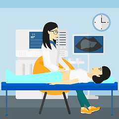 Image showing Patient under ultrasound examination.