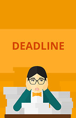 Image showing Woman having problem with deadline.