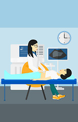 Image showing Patient under ultrasound examination.