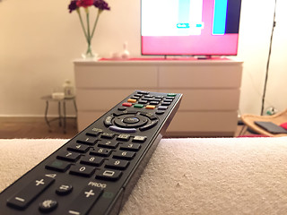 Image showing Remote control an television