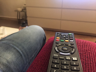 Image showing Remote control on a couch