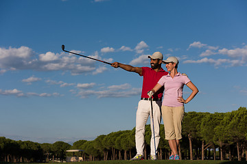 Image showing portrait of couple on golf course