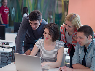 Image showing group of students study together in classroom