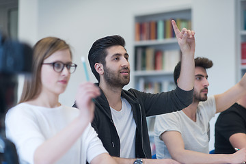 Image showing group of students study together in classroom