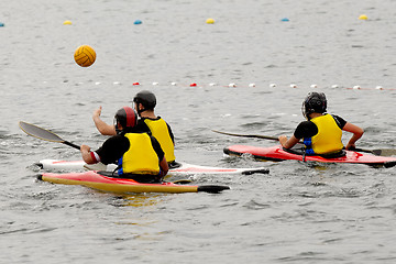 Image showing People in kayak playing polo