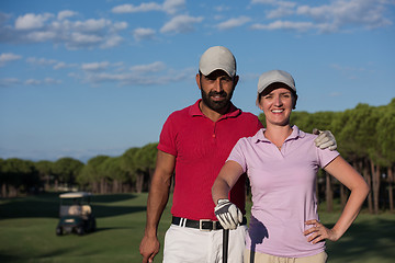 Image showing portrait of couple on golf course