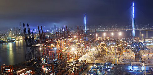 Image showing Container port in Hong Kong 