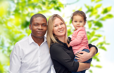 Image showing happy multiracial family with little child