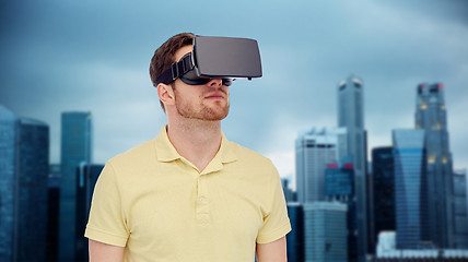 Image showing man in virtual reality headset or 3d glasses