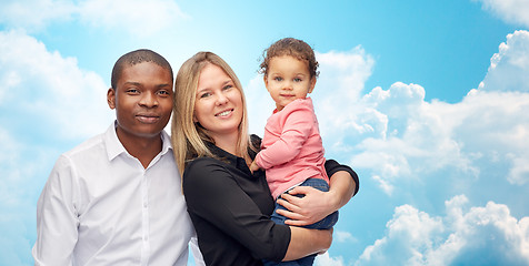 Image showing happy multiracial family with little child