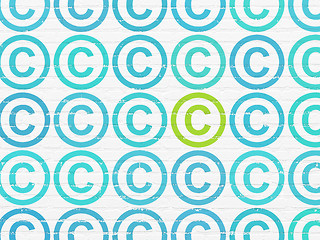 Image showing Law concept: copyright icon on wall background