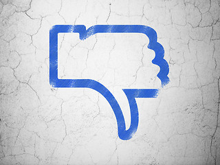 Image showing Social network concept: Thumb Down on wall background