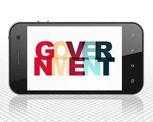 Image showing Political concept: Smartphone with Government on  display