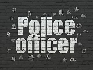 Image showing Law concept: Police Officer on wall background