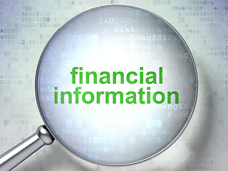 Image showing Finance concept: Financial Information with optical glass