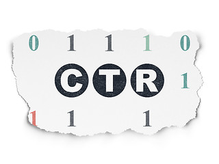 Image showing Business concept: CTR on Torn Paper background