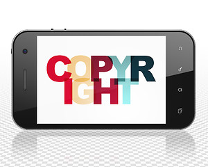 Image showing Law concept: Smartphone with Copyright on  display