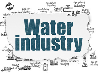 Image showing Manufacuring concept: Water Industry on Torn Paper background