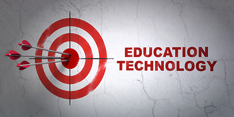 Image showing Studying concept: target and Education Technology on wall background