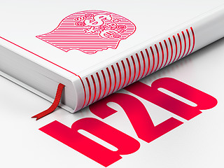 Image showing Business concept: book Head With Finance Symbol, B2b on white background