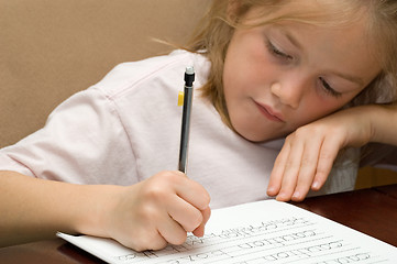 Image showing Girl with Homework