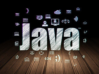 Image showing Software concept: Java in grunge dark room