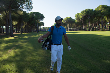 Image showing golf player walking