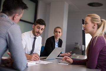 Image showing business people group on meeting at modern startup office