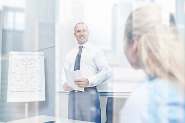 Image showing smiling business people meeting in office