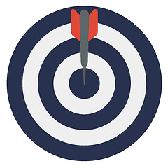 Image showing Darts arrows in the target center