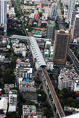 Image showing Bird eye view of highways in Bangkok City